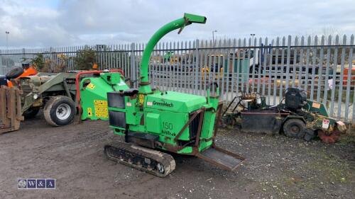 2014 GREENMECH ARBTRAK 150-35 rubber tracked wood chipper (s/n 14344)