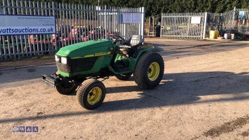 2004 JOHN DEERE 4115 HST 4wd hydrostatic compact tractor (s/n D421302) c/w 3-point linkage, PTO & 2 x spools (All hour and odometer readings are unverified and unwarranted)