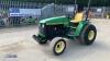 JOHN DEERE 4300 4wd hydrostatic compact tractor, 3 point linkage, spool valve, S/n:E339958 (All hour and odometer readings are unverified and unwarranted)