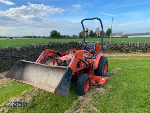 KUBOTA B2410 4wd tractor c/w power loader, mid mounted mower deck & 3 point linkage (PF04 ULW)(V5 in office) (All hour and odometer readings are unverified and unwarranted)