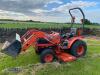 KUBOTA B2410 4wd tractor c/w power loader, mid mounted mower deck & 3 point linkage (PF04 ULW)(V5 in office) (All hour and odometer readings are unverified and unwarranted) - 2