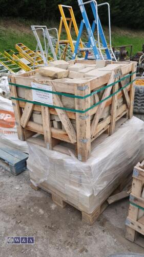 2 x crates of Yorkshire stone garden walling, cropped face