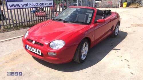 2001 MG MGF convertible 5-speed manual petrol sports car (KE51 TFN)(MoT 17th April 2024)(V5, MoT, other history & service book in office) (All hour and odometer readings are unverified and unwarranted)