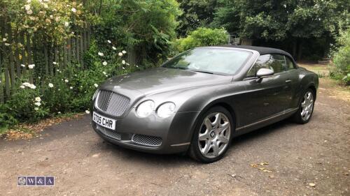 2008 BENTLEY GTC mulliner edition 6-speed auto petrol convertible car (GT05 CHR) (Private plate included) (Full service history) (MoT 15th June 2024) (Based at the clients premises at Brampton Bierlow)(V5 in office) (All hour and odometer readings are un