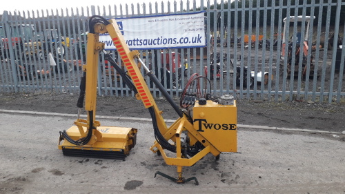 TWOSE flail hedge cutter to suit compact tractor c/w cable controls & pto shaft