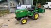 JOHN DEERE 655 4wd compact tractor c/w hydrostatic drive, spool valve, hydraulic tip transport box (All hour and odometer readings are unverified and unwarranted) (NO VAT!)