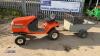 KUBOTA T1460 hydrostatic compact tractor with galvanised tipping trailer & lawn scarifier - 7