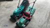 2 x electric rotary mowers c/w collection boxes (BOSCH/QUALCAST)