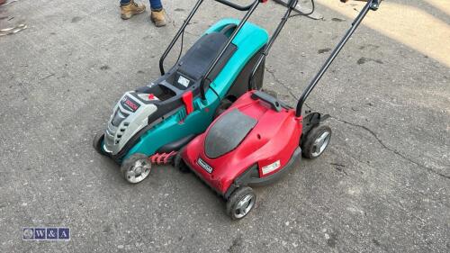 1 x BOSCH 36v & 1 x MOUNTFIELD 240v rotary mowers