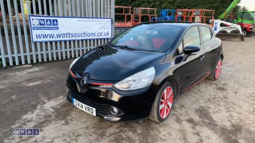 2014 RENAULT CLIO S-QUE S M-NAV NRG TC 5-speed manual petrol 5dr hatchback car (SV14 VRD)(MoT 21st January 2024)(V5 & MoT in office)(CATEGORY N INSURANCE LOSS) (All hour and odometer readings are unverified and unwarranted)