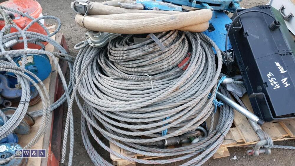 Pallet of winches, wire rope, light & compressor hose | Day 3 Carlton ...
