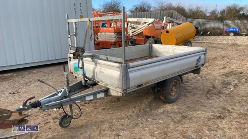 IFOR WILLIAMS 1t single axle dropside trailer c/w ladder rack, spare wheel & ramps (s/n 65017230)