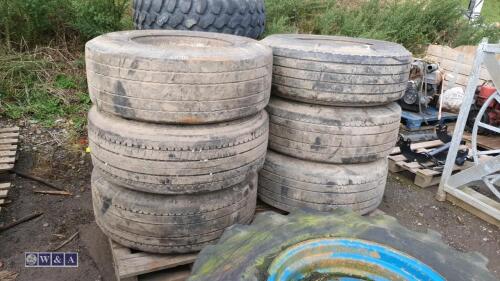 6 x SUPER SINGLE wheels & tyres (385/65R22.5)