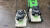 2 x ETESIA petrol rotary mowers c/w 1 x collection box