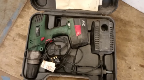 PARKSIDE 24v cordless drill c/w case