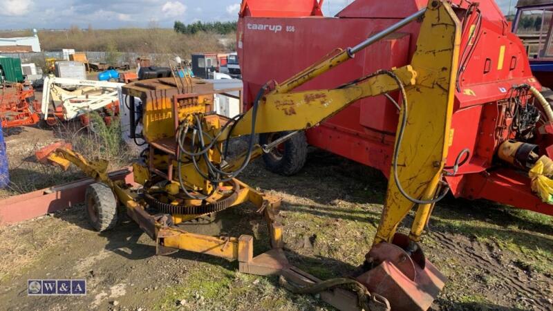 LISTER diesel trailed backhoe c/w jack legs & bucket