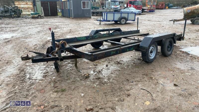 14' deck x 5'9 wide car transporter twin axle trailer (no centre decking, old style) (IND204)