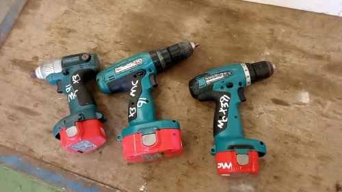 3 x MAKITA cordless drill & impact driver