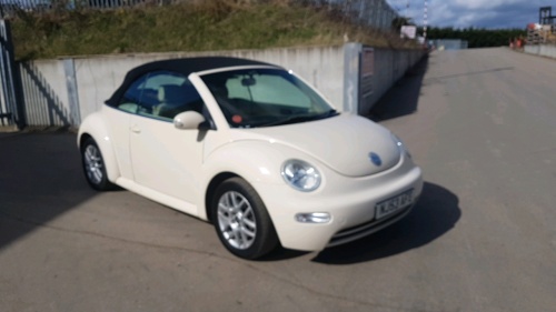 2003 VOLKSWAGEN BEETLE CABRIOLET petrol car (NJ53 AFE) (Beige) (V5 & Service book in office)