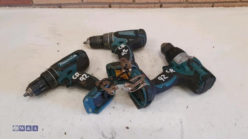 3 x MAKITA 18v drills