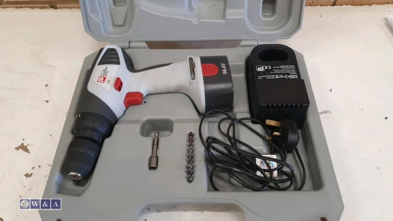 PERFORMANCE 14.4v combi drill c/w battery, charger & case