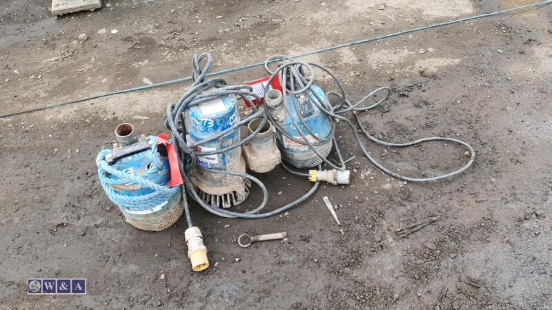 3 x 110v submersible pumps