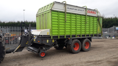 2008 CLAAS QUANTUM 4700P forage wagon c/w rear steering axle, pto shaft & control box (s/n 61502576)