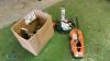 Box of STIHL petrol stone saw parts