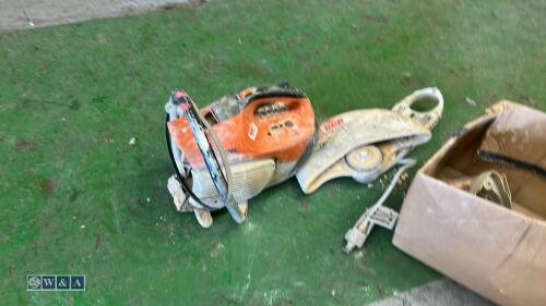 Box of STIHL petrol stone saw parts