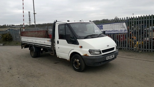 2006 FORD TRANSIT T350 twin wheeled pickup with drop side & rear tail lift (NJ06 JWX) (White)