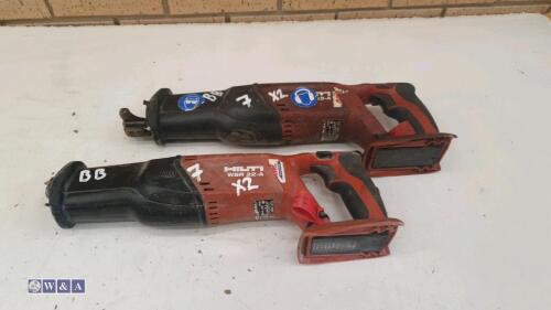 2 x HILTI WSR 22-A cordless reciprocating saws