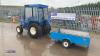 ISEKI 3210 4wd compact tractor & trailer c/w 12 speed transmission, diff lock + 540 / 1000 speed Pto, grass tyres, full Cab, 3 point linkage, trailer hitch, 3 x hydraulic spools, 3 cylinder 21hp engine (No Vat) (All hour and odometer readings are unverif - 7