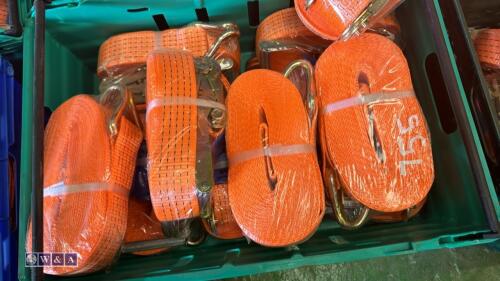 Approximately 10 of 5t x 12m ratchet straps