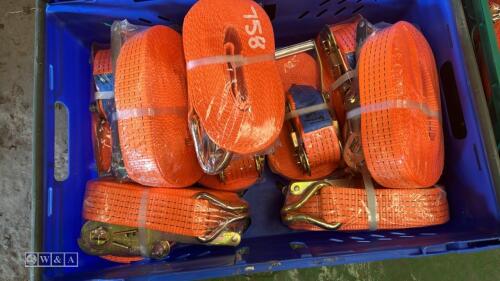 Approximately 10 of 5t x 12m ratchet straps