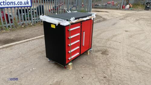 5 Drawer 1 locker mobile work bench (unused)