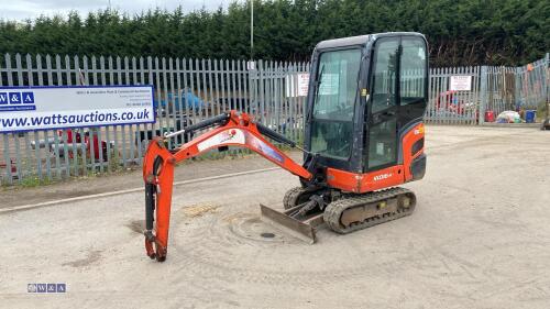 2016 KUBOTA KX016-4 rubber tracked excavator (s/n Z060108)(3274451) with bucket, blade, piped, cab & expanding tracks