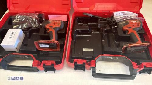 2 x HILTI SID 4-A22 cordless impact wrenches c/w cases