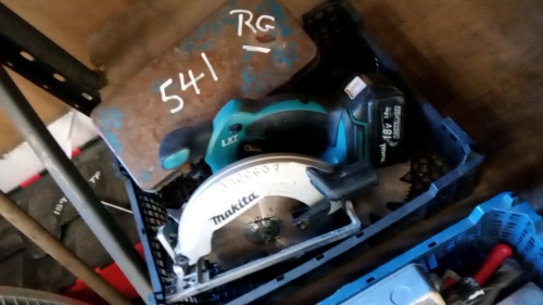 Tray including MAKITA DS5611 cordless circular saw