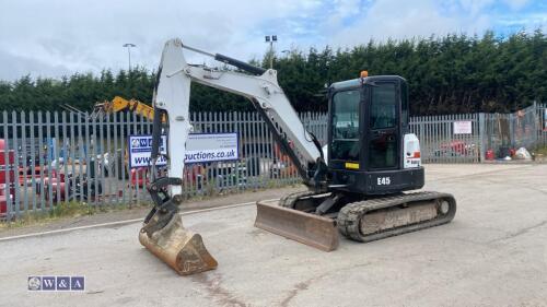 2020 BOBCAT E45 rubber tracked excavator (s/n B3NR13124) c/w 4 x buckets, blade, piped, Q-hitch & offset