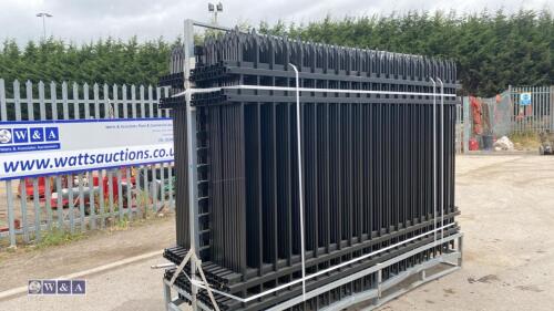 30 x 2m high x 3m long powder coated fencing panels & 31 posts (90m)