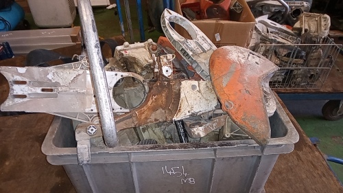 Box of STIHL TS410 petrol stone saw spares