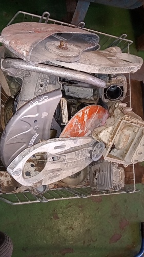 Box of STIHL TS410 petrol stone saw spares