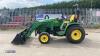 JOHN DEERE 3520 HST hydrostatic 4wd tractor c/w 3 point linkage, spool valve, c/w Lewis Land Lugger loader & 4in1 loader (YJ05 JCO) - 2