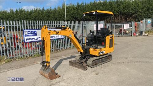 2021 JCB 16C rubber tracked excavator (3029394) with bucket, blade, piped & expanding tracks(red key in office)