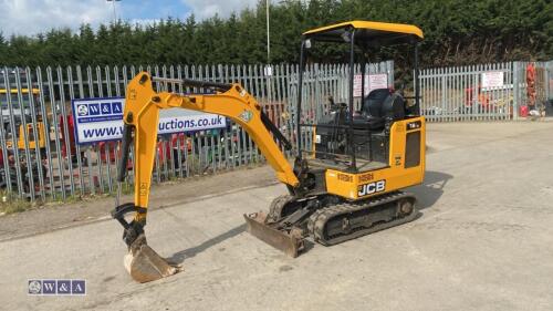 2021 JCB 16C rubber tracked excavator (s/n 3029263) with bucket, blade, piped & expanding tracks(red key in office)