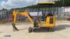 2021 JCB 16C rubber tracked excavator (s/n 3029263) with bucket, blade, piped & expanding tracks(red key in office) - 2