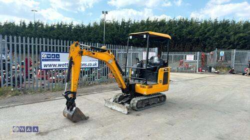 2021 JCB 16C rubber tracked excavator (s/n 3029239) with bucket, blade, piped & expanding tracks