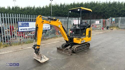 2021 JCB 16C rubber tracked excavator (s/n 3029282) with bucket, blade, piped & expanding tracks (red key in office)