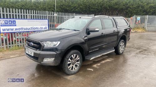 2016 FORD RANGER WILDTRAK 3.2 TDCI 4x4 diesel automatic pick-up truck c/w rear canopy (BT66 GDE)(MoT 17th October 2024)(V5 in office)