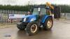 2007 NEW HOLLAND TL100A 4wd tractor, A/C, air seat, 3 x spool valves (CN57 DMX) c/w McCONNELL PA48 flail hedge cutter, McCONNELL ditching attachment, & 4 x spare wheels with turf tyres (V5 & Manuals in office)